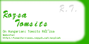 rozsa tomsits business card